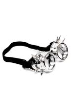 Goggles Steampunk Bril Spikes Zilver Chroom Montuur Heldere, Ophalen of Verzenden