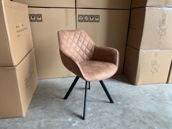 Veiling - Armstoel Paggy (set van 4) Stof - Licht Bruin - Mo, Huis en Inrichting, Stoelen