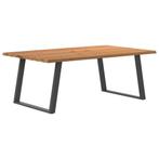 vidaXL Eettafel met natuurlijke rand massief eikenhout, Huis en Inrichting, Tafels | Eettafels, Verzenden, Nieuw