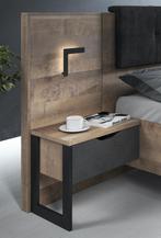 Nachtkastje - Grijs - Eiken - set van 2 - Met lade 52x37x100, Verzenden, Nieuw