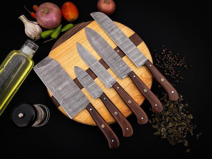 R.S Knives - Keukenmes - Koksmessen - Rozenhoutplaten;, Antiek en Kunst, Antiek | Keukengerei