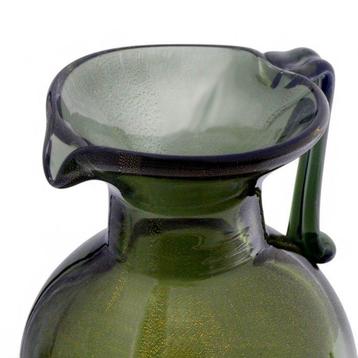 Karaf - mod. Caraffa con piede a disco e Fasce graniglia, Antiek en Kunst, Antiek | Glaswerk en Kristal