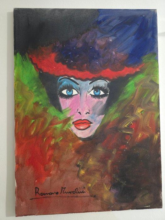 Romano Mussolini (1927-2006) - Ritratto di donna, Antiek en Kunst, Kunst | Schilderijen | Klassiek