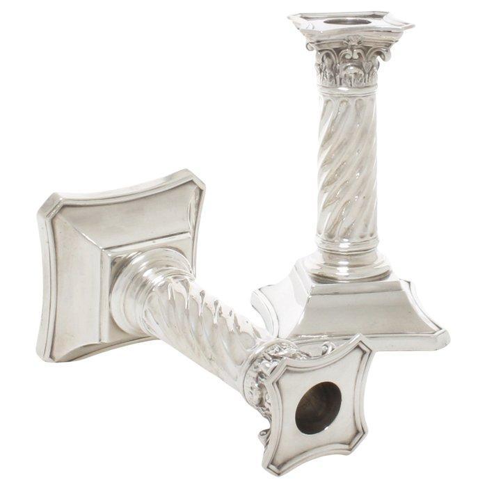 Martin, Hall & Co, London - Kaarsenhouder (2) - .925 zilver,, Antiek en Kunst, Antiek | Zilver en Goud