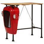 vidaXL Bartafel tractor 55x120x107 cm massief mangohout rood, Verzenden, Nieuw