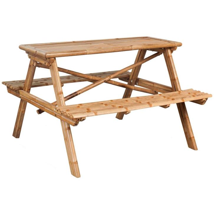 vidaXL Picknicktafel 115x115x81 cm bamboe, Tuin en Terras, Tuintafels, Nieuw, Verzenden