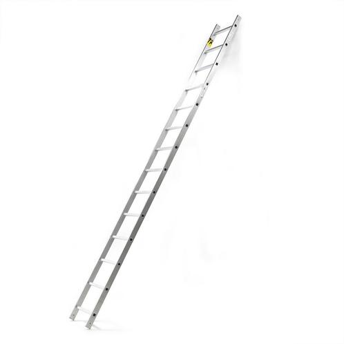 Gebruikte Enkel rechte ladder 14 treden, Doe-het-zelf en Bouw, Ladders en Trappen, Gebruikt, Ophalen of Verzenden