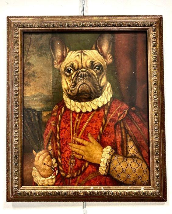 Spaanse school (XIX) - Ritratto antropomorfo, Antiek en Kunst, Kunst | Schilderijen | Klassiek