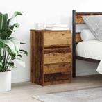 vidaXL Nachtkastjes met 3 lades 2 st 39x35x65 cm oud hout, Huis en Inrichting, Slaapkamer | Nachtkastjes, Verzenden, Nieuw