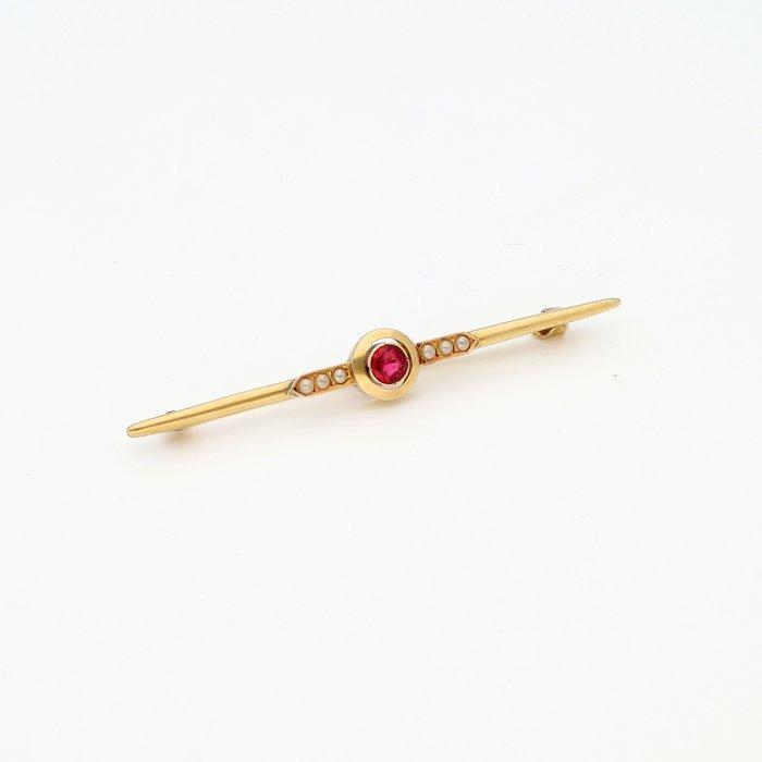 Zonder minimumprijs - Broche - 18 karaat Geel goud -, Handtassen en Accessoires, Antieke sieraden
