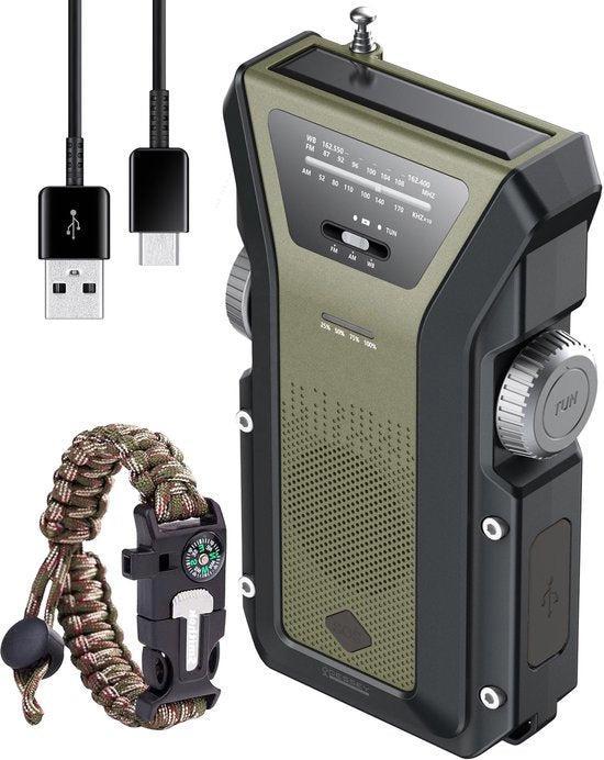 2dekans | ODESSEY Noodradio Solar Opwindbaar - 4.000mAh, Télécoms, Batteries externes, Enlèvement ou Envoi