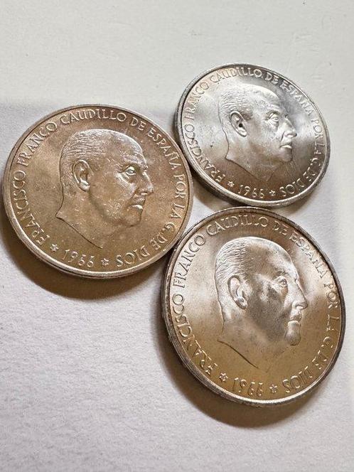 Spanje. Francisco Franco. 100 Pesetas 1966 (3 monedas), Postzegels en Munten, Munten | Europa | Niet-Euromunten