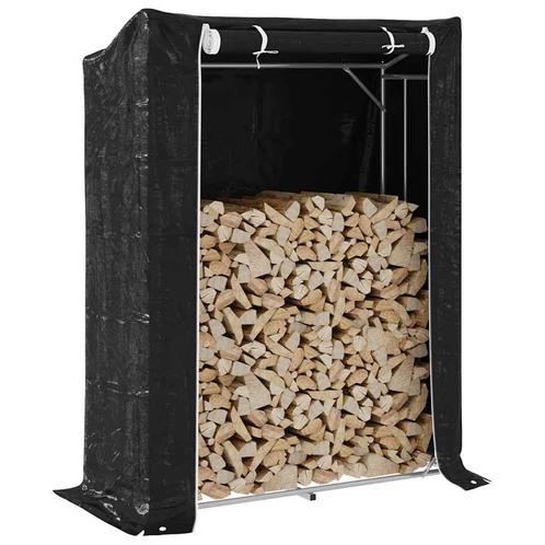 vidaXL Haardhoutrek met regenhoes 150x60x200 cm, Tuin en Terras, Brandhout, Verzenden