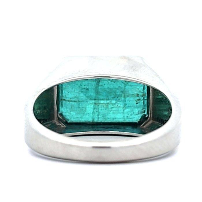 Ring Platina - 9.22ct. tw. - Emerald mannenring, Handtassen en Accessoires, Ringen