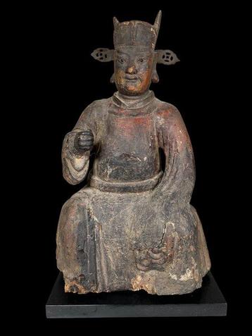 Taoist Deity Ming Dynasty - Glas, Hout, zinklegering - China, Antiek en Kunst