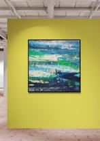Myriam Carbonnier - Tableau abstract blue and green and gold