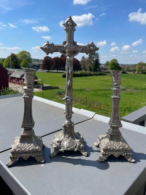 Crucifix (3) - Zinklegering - Begin 20e eeuw - Ouder, Antiek en Kunst, Antiek | Boeken en Manuscripten