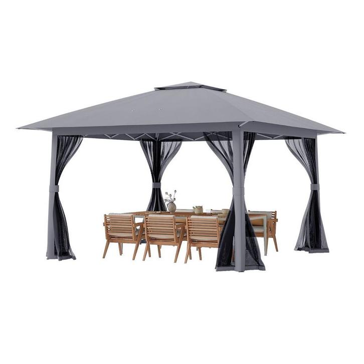 2dekans | Coast Pop-up Paviljoen 394x394 cm Grijs –, Tuin en Terras, Tuinsets en Loungesets, Ophalen of Verzenden