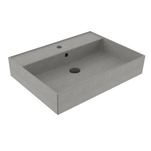 Wastafel Sanilux Edge Keramiek 60 1 Kraangat Warm Beton, Doe-het-zelf en Bouw, Sanitair, Overige typen, Nieuw, Ophalen of Verzenden