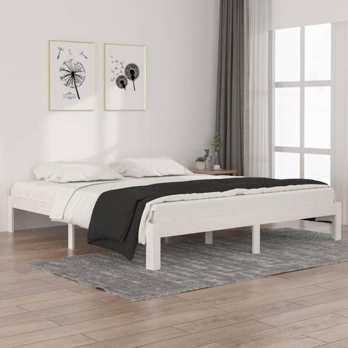 vidaXL Bedframe massief hout wit 180x200 cm, Huis en Inrichting, Slaapkamer | Bedden, Nieuw, Verzenden