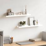 vidaXL Fotoplanken 2 st 60x9x3 cm MDF wit, Verzenden, Nieuw