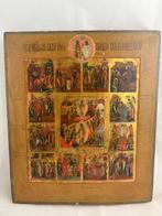 Icône - Icône russe de la Résurrection et des douze fêtes -