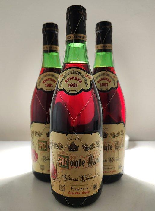 1981 Bodegas Riojanas, Monte Real - Rioja Reserva - 3, Verzamelen, Wijnen