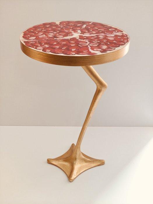 Salontafel - Hout, Glas, Messing, Antiek en Kunst, Kunst | Designobjecten