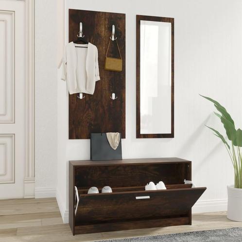 vidaXL Schoenenkastset 3-in-1 bewerkt hout sonoma, Huis en Inrichting, Kasten | Schoenenkasten, Nieuw, Verzenden