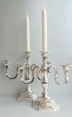 Sola - Kandelaar (2) - Verzilverd - Verzilverde kandelaars, Antiek en Kunst