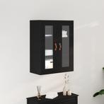 vidaXL Wandkast met Glazen Deuren Zwart Eiken 69,5x34x90 cm, Huis en Inrichting, Verzenden, Nieuw