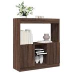 vidaXL Hoge kast 92x33x100 cm bewerkt hout bruin, Huis en Inrichting, Kasten | Boekenkasten, Verzenden, Nieuw