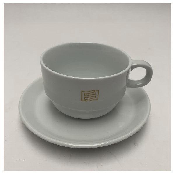 Bieden: Ferretti High-Quality Porcelain Tea Cup and Saucer, Huis en Inrichting, Keuken | Servies, Ophalen of Verzenden