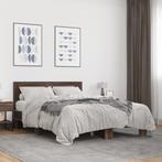 vidaXL Bedframe bewerkt hout metaal bruin eikenkleur 120x200, Verzenden, Nieuw