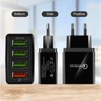 Qualcomm Quick Charge 3.0 Quad 4x Port USB Muur Oplader, Télécoms, Téléphonie mobile | Batteries, Verzenden