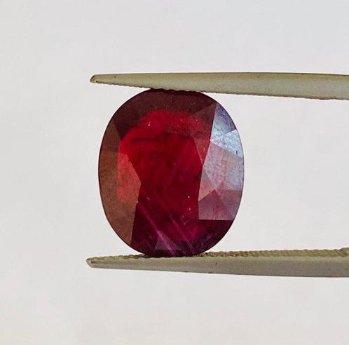 Robijn  - 7.14 ct - Lotus Gemology - Geen warmte edelsteen -, Handtassen en Accessoires, Edelstenen
