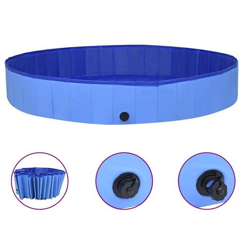 vidaXL Hondenzwembad inklapbaar 300x40 cm PVC blauw, Dieren en Toebehoren, Honden-accessoires, Nieuw, Verzenden