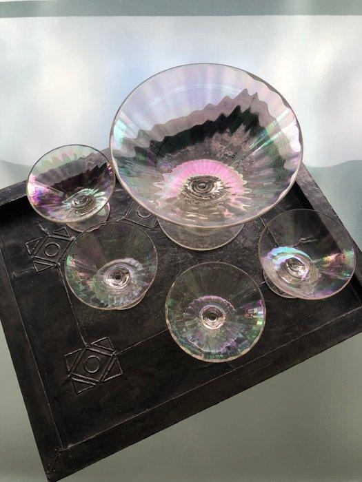 Dienblad (6) - Glas, Metaal - Champagneservice, Antiek en Kunst, Curiosa en Brocante