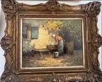 Aris Knikker (1887-1962) - Boerenvrouw bij Was of werkplek, Antiek en Kunst