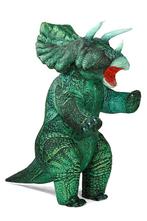 KIMU® Opblaas Kostuum Triceratops Groen Opblaasbaar Pak Dino, Vêtements | Hommes, Ophalen of Verzenden