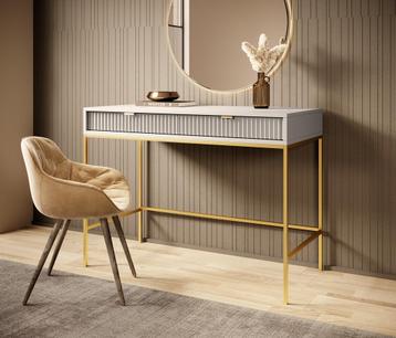Meubella | Kaptafel beige Make-up tafel 104x50x77 cm beschikbaar voor biedingen