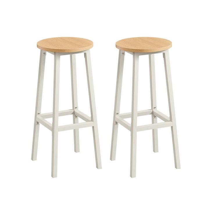 Barstoelen Metaal/Hout - Retour Deal - Perfect voor Eetka..., Huis en Inrichting, Barkrukken, 60 tot 90 cm, Met voetsteun, 2 krukken