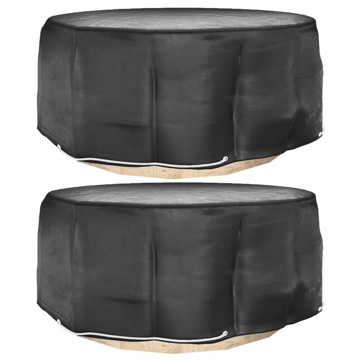 vidaXL Tuinmeubelhoezen met 10 oogjes 2 st rond Ø 260x90 cm, Tuin en Terras, Tuinmeubel-accessoires, Nieuw, Verzenden