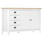 vidaXL Buffet Hill Blanc 130x40x80 cm Bois de pin solide, Maison & Meubles, Verzenden, Neuf