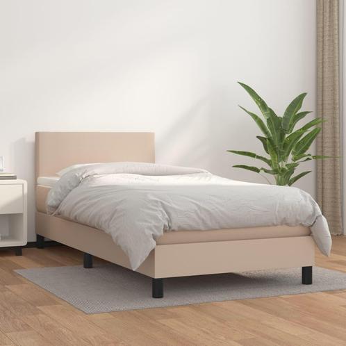 vidaXL Boxspring met matras kunstleer cappuccinokleurig, Huis en Inrichting, Slaapkamer | Bedden, Nieuw, Verzenden