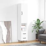 vidaXL Hoge kast 34,5x34x180 cm bewerkt hout wit, Verzenden, Nieuw