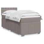 vidaXL Boxspring met matras stof taupe 80x200 cm, Verzenden, Nieuw