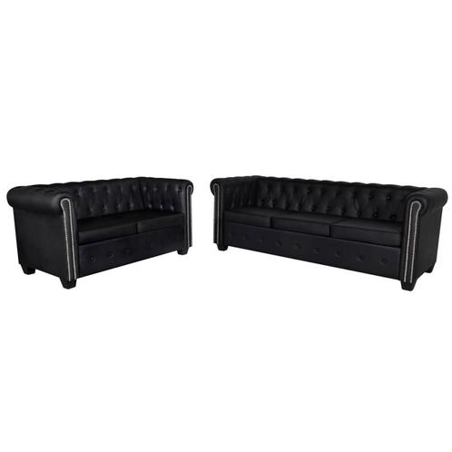 vidaXL Bankenset 2-zits en 3-zits Chesterfield-stijl, Huis en Inrichting, Zetels | Zetels, Nieuw, Verzenden