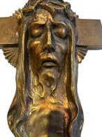 Hoofd - Jezus kruis - 35 cm - 2 kg - Messing