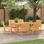 vidaXL 6-delige tuinset met eettafel van massief acaciahout, Tuin en Terras, Tuintafels, Verzenden, Nieuw